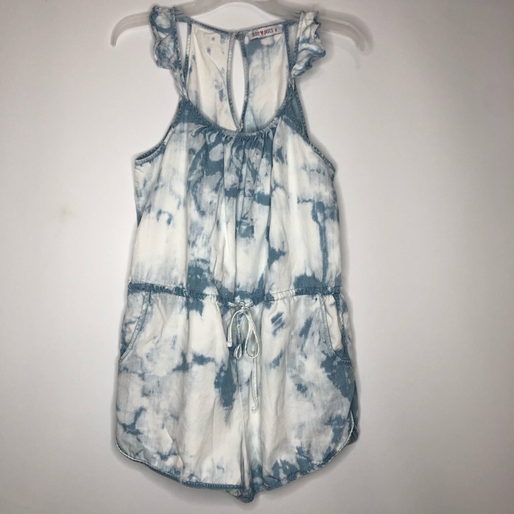 Buddy Love Basic Tie Dye Denim Romper Sz M